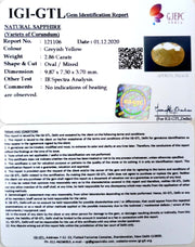 3.17 Ratti Natural Ceylonese Yellow Sapphire with Govt Lab Certificate-(4551)