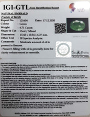 7.44 Ratti Natural Emerald Stone With Govt. Lab Certificate (8991)