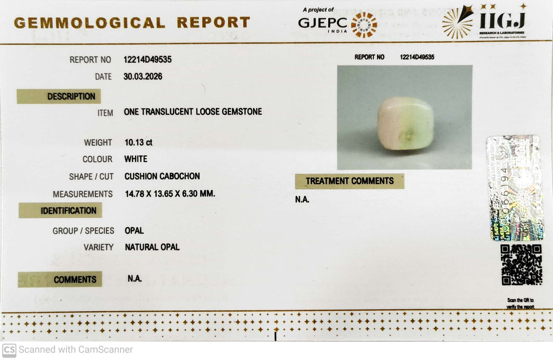 10.13/CT Natural Opal with Govt. Lab Certificate-12214D49535