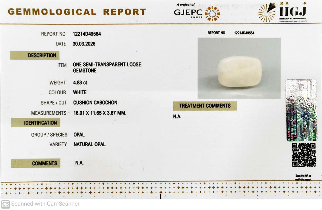 4.83/CT Natural FIRE OPAL with Govt. Lab Certificate-12214D49564