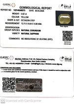 Load image into Gallery viewer, 5.82/CT Natural Yellow Sapphire With Govt Lab Certificate-12214D49573