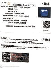 7.56/CT Natural Blue Sapphire with Govt Lab Certificate-12214D49578