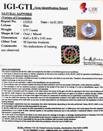 Load image into Gallery viewer, 2.77/CT Natural Blue Sapphire with Govt Lab Certificate-BLUSA9T
