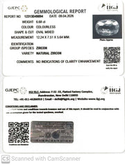 6.68/CT Natural Zircon with Govt. Lab certificate-12313D49894