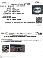 6.02/CT Natural Zircon with Govt. Lab certificate-12313D49901