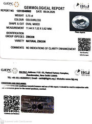5.75/CT Natural Zircon with Govt. Lab certificate-12313D49902