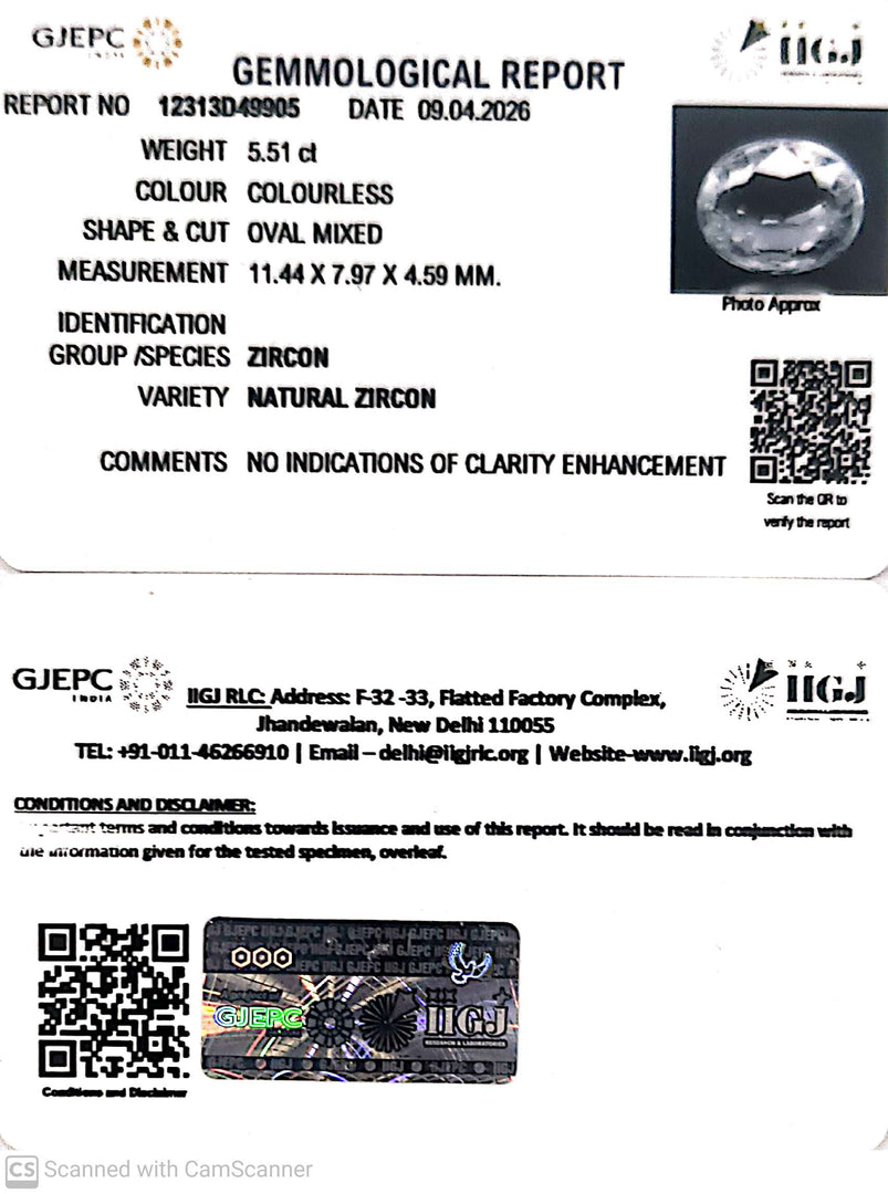 6.68/CT Natural Pitambari Stone with Govt Lab Certificate (8991)