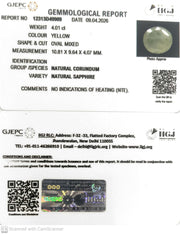 4.01/CT Natural Yellow Sapphire With Govt Lab Certificate-12313D49909