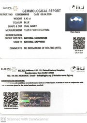 8.43/CT Natural Blue Sapphire with Govt Lab Certificate-12313D49915