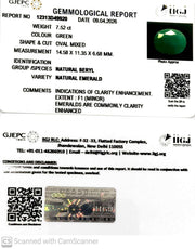 7.52/CT Natural Panna Stone with Govt. Lab Certificate-12313D49920