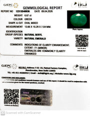 6.67/CT Natural Panna Stone with Govt. Lab Certificate-12313D49936