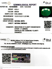 4.85/CT Natural Panna Stone with Govt. Lab Certificate-12313D49949