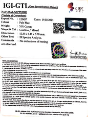 3.01/CT Natural Blue Sapphire With Govt Lab Certificate-BLUSA9S