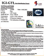 Load image into Gallery viewer, 2.87/CT Natural Blue Sapphire with Govt Lab Certificate-BLUSA9T
