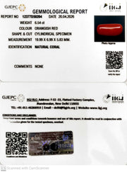 6.54/CT Natural Red Coral With Govt. Lab Certificate-12377D50204