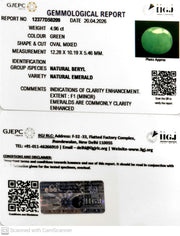 4.96/CT Natural Panna Stone with Govt. Lab Certificate-12377D50209