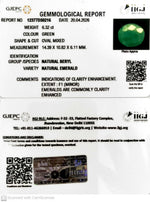 Load image into Gallery viewer, 6.32/CT Natural Panna Stone with Govt. Lab Certificate-12377D50216
