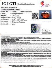 5.42 Ratti Natural Hessonite with Govt. Lab Certificate-(1221)