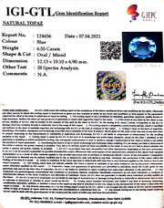 7.27 Ratti Blue Topaz with Govt Lab Certificate-(1650)