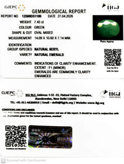 7.43/CT Natural Panna Stone with Govt. Lab Certificate-12500D51199
