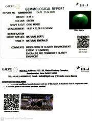 8.44/CT Natural Panna Stone with Govt. Lab Certificate-12500D51202