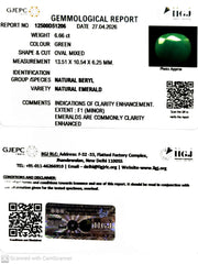 6.66/CT Natural Panna Stone with Govt. Lab Certificate-12500D51206