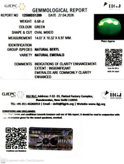6.68/CT Natural Panna Stone with Govt. Lab Certificate-12500D51209
