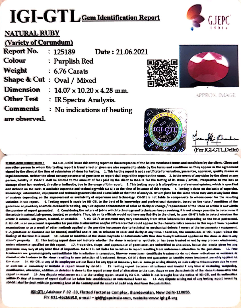 7.50 Ratti Natural Neo Burma Ruby with Govt. Lab Certificate-(5661)