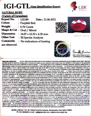 6.76/CT Natural Ruby with Govt. Lab Certificate (5661)