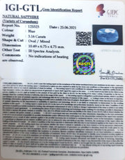 3.16/CT Natural Ceylonese Neelam with Govt Lab Certificate-BLUSA9S