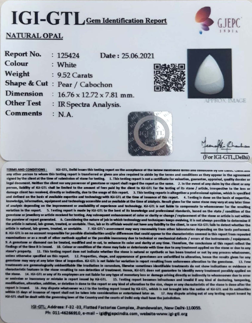 10.56 Ratti Natural fire Opal with Govt. Lab Certificate-(610)