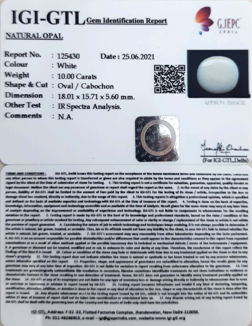 11.10 Ratti Natural fire Opal with Govt. Lab Certificate-(610)