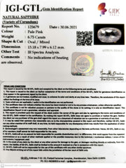 6.75/CT Natural Pink Sapphire with Govt Lab Certificate (56610)