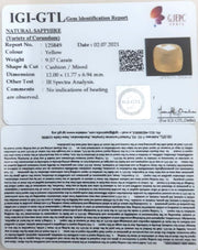 10.62 Ratti Natural Ceylonese Yellow Sapphire with Govt Lab Certificate-(6771)