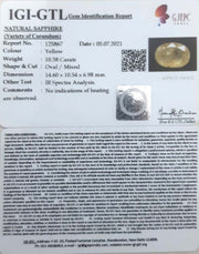 10.38/CT Natural Ceylonese Pukhraj with Govt Lab Certificate (4551)