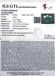 3.49 Ratti Natural Colombian Panna Stone with Govt. Lab Certified-(8991)