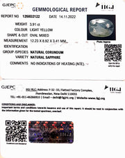 3.91/CT Natural Ceylonese Pukhraj with Govt Lab Certificate-4551