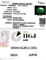 3.73/CT Natural Panna Stone with Govt. Lab Certificate-12702D52164