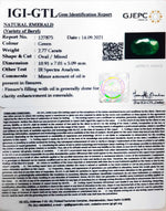 Load image into Gallery viewer, 2.77/CT Natural Panna Stone with Govt. Lab Certificate (6771)
