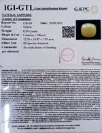 Load image into Gallery viewer, 8.29/CT Natural Yellow Sapphire with Govt Lab Certificate-(1221)
