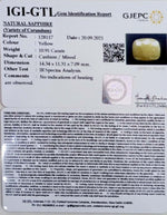 Load image into Gallery viewer, 10.91/CT Natural Yellow Sapphire with Govt Lab Certificate-(1221)

