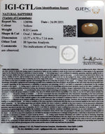 Load image into Gallery viewer, 8.52/CT Natural Yellow Sapphire with Govt Lab Certificate-(1221)
