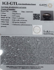 3.37/CT Natural Scapolite Cat's Eye with Govt. Lab Certified-(1221)