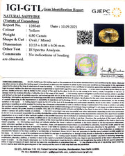 4.80/CT Natural Ceylonese Pukhraj with Govt Lab Certificate-YELSA9V