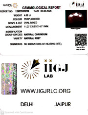 4.88/CT Natural Ruby Stone with Govt. Lab Certificate-12927D53220
