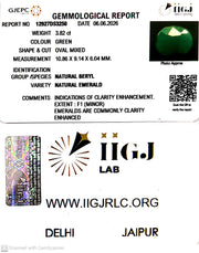 3.82/CT Natural Panna Stone with Govt. Lab Certificate-12927D53250