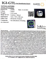 2.23/CT Natural Ceylonese Pukhraj with Govt Lab Certificate-YELSA9S