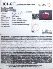 6.53 Ratti Natural New Burma Ruby with Govt. Lab Certificate-(4551)