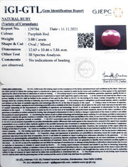 6.52 Ratti Natural New Burma Ruby with Govt. Lab Certificate-(3441)