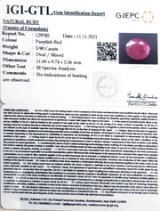 6.54 Ratti Natural New Burma Ruby with Govt. Lab Certificate-(3441)